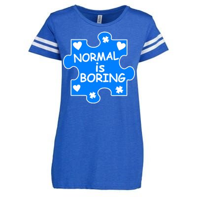 Normal Is Boring Autism Awareness Enza Ladies Jersey Football T-Shirt