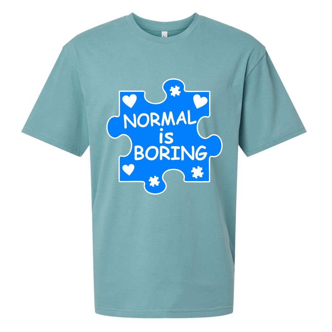 Normal Is Boring Autism Awareness Sueded Cloud Jersey T-Shirt