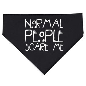 Normal People Scare Me Funny Awkward Weird USA-Made Doggie Bandana