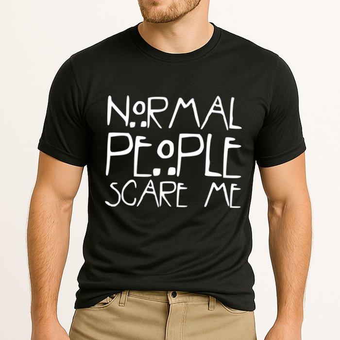 Normal People Scare Me Funny Awkward Weird Cooling Performance Crew T-Shirt
