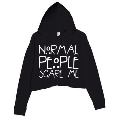 Normal People Scare Me Funny Awkward Weird Crop Fleece Hoodie