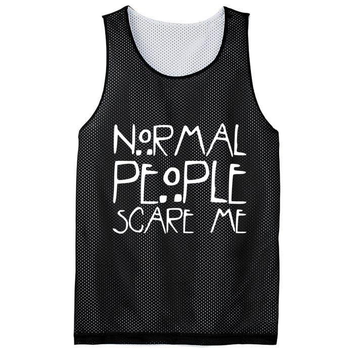 Normal People Scare Me Funny Awkward Weird Mesh Reversible Basketball Jersey Tank