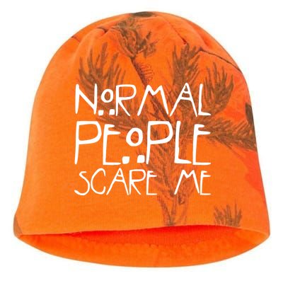 Normal People Scare Me Funny Awkward Weird Kati - Camo Knit Beanie