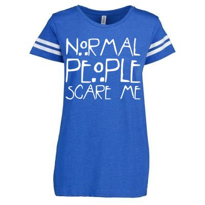 Normal People Scare Me Funny Awkward Weird Enza Ladies Jersey Football T-Shirt