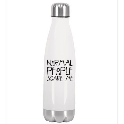 Normal People Scare Me Funny Awkward Weird Stainless Steel Insulated Water Bottle