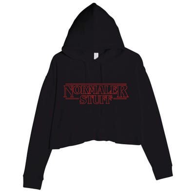 Normaler Stuff Funny Parody Logo Crop Fleece Hoodie