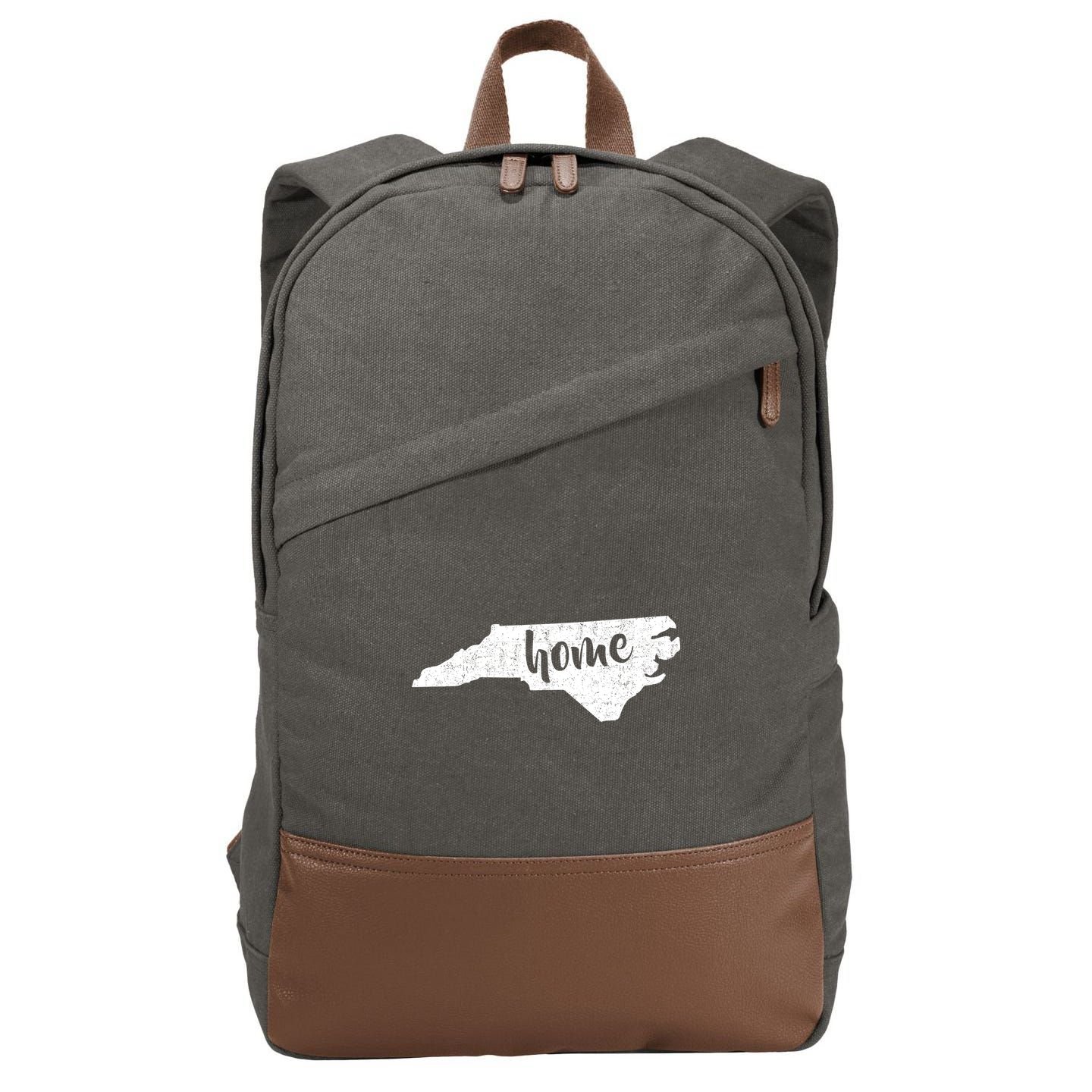 North Carolina Home State Cotton Canvas Backpack