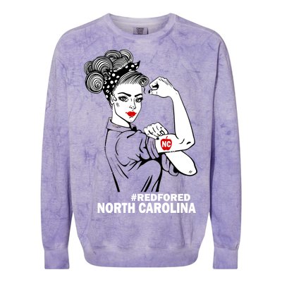 North Carolina NC Red For Ed Strong Colorblast Crewneck Sweatshirt