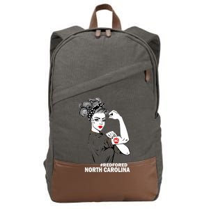 North Carolina NC Red For Ed Strong Cotton Canvas Backpack