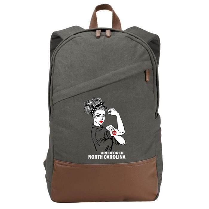 North Carolina NC Red For Ed Strong Cotton Canvas Backpack