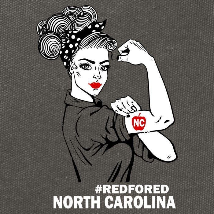 North Carolina NC Red For Ed Strong Cotton Canvas Backpack