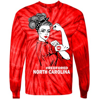 North Carolina NC Red For Ed Strong Tie-Dye Long Sleeve Shirt