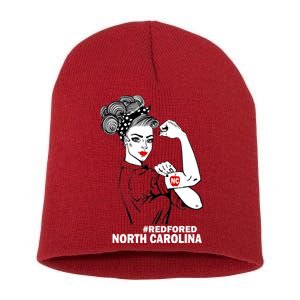 North Carolina NC Red For Ed Strong Short Acrylic Beanie