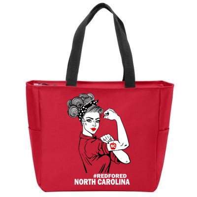 North Carolina NC Red For Ed Strong Zip Tote Bag