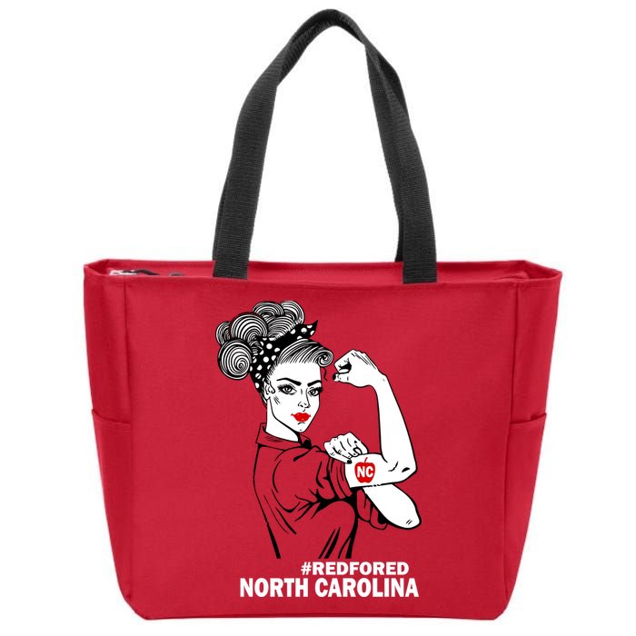 North Carolina NC Red For Ed Strong Zip Tote Bag