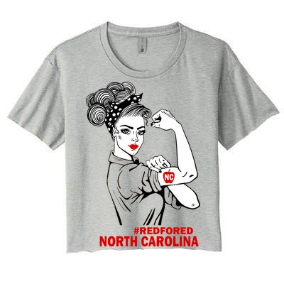 North Carolina NC Red For Ed Strong Women's Crop Top Tee