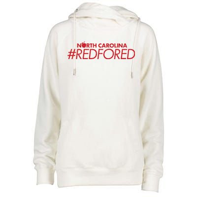 North Carolina Red For Ed Womens Funnel Neck Pullover Hood