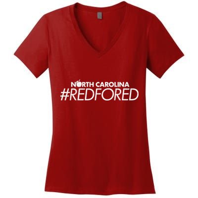 North Carolina Red For Ed Women's V-Neck T-Shirt
