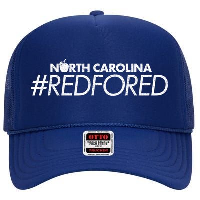 North Carolina Red For Ed High Crown Mesh Back Trucker Hat