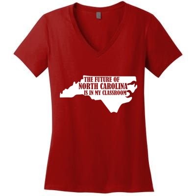 North Carolina Teachers Rally Red For Ed Women's V-Neck T-Shirt