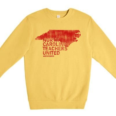 North Carolina Teachers United Red For Ed Premium Crewneck Sweatshirt