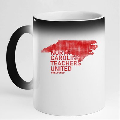 North Carolina Teachers United Red For Ed 11oz Black Color Changing Mug