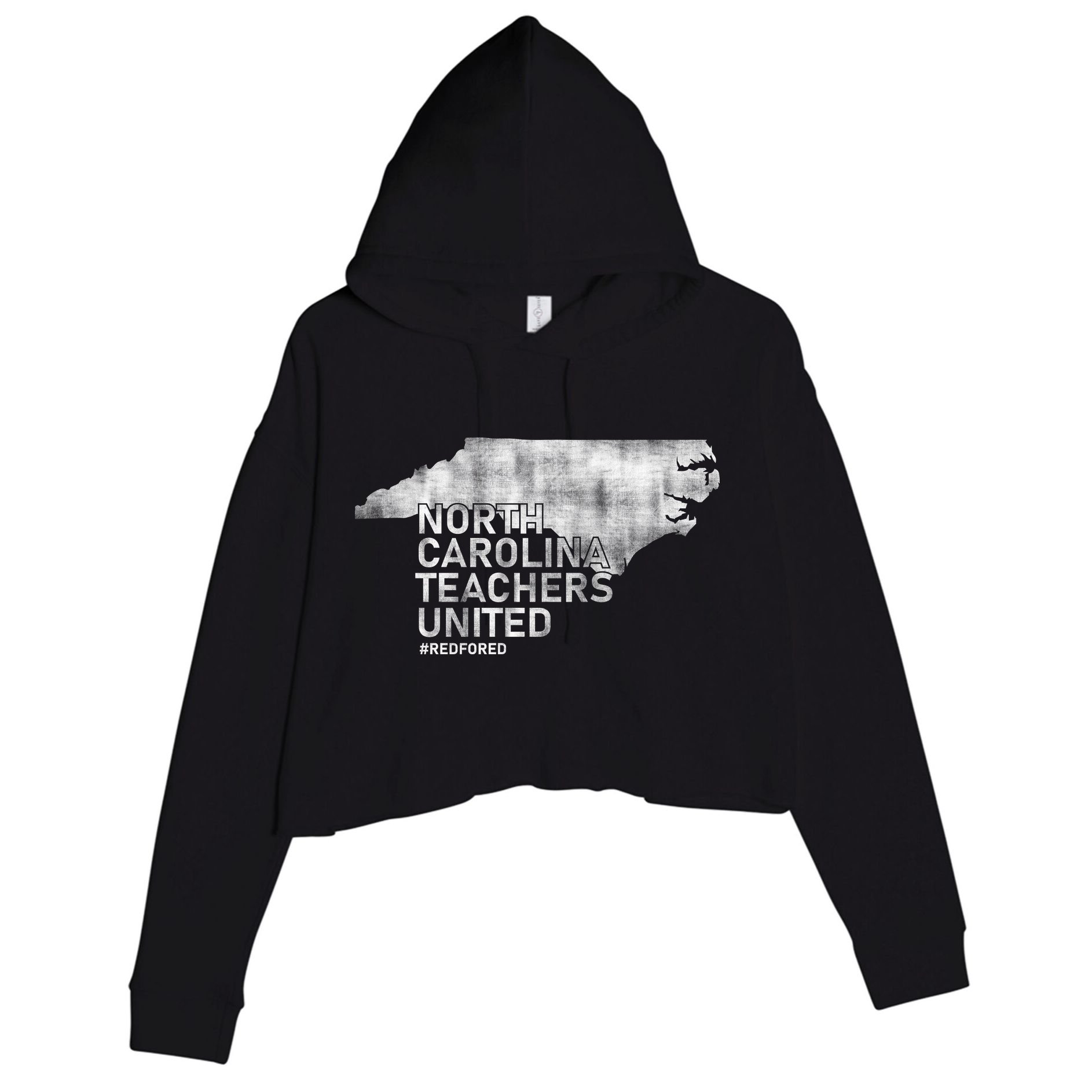 North Carolina Teachers United Red For Ed Crop Fleece Hoodie