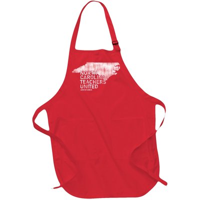 North Carolina Teachers United Red For Ed Full-Length Apron With Pockets