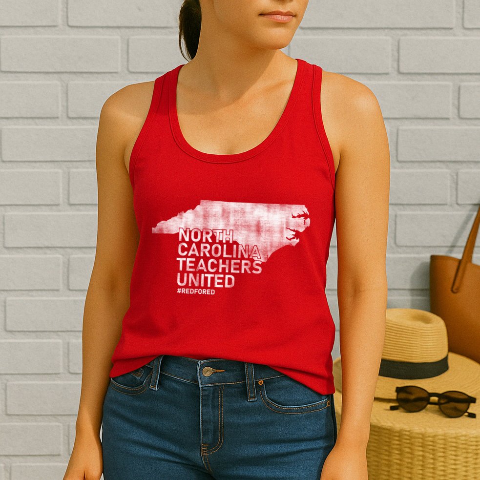 North Carolina Teachers United Red For Ed Womens Tank Top