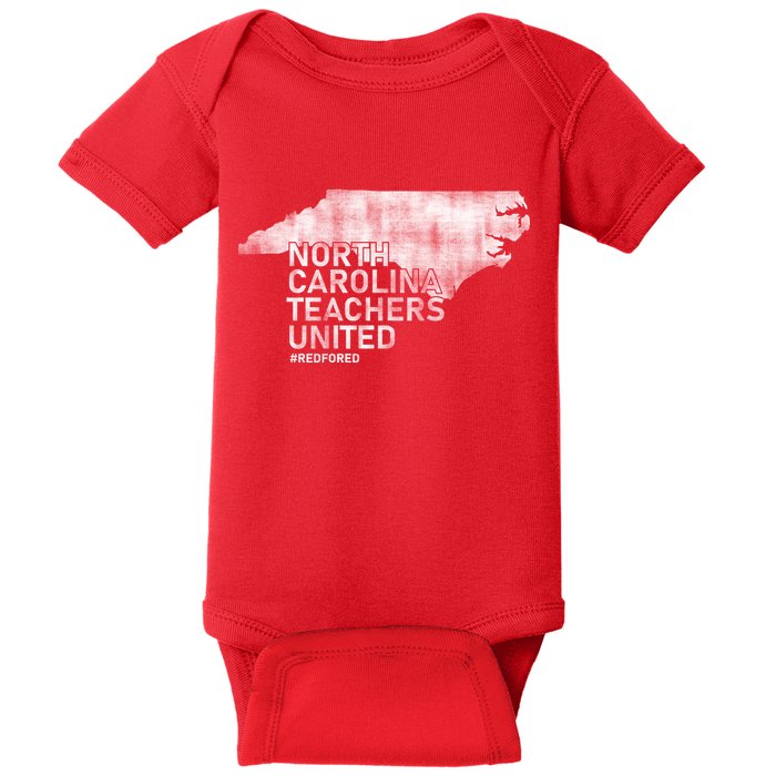 North Carolina Teachers United Red For Ed Baby Bodysuit