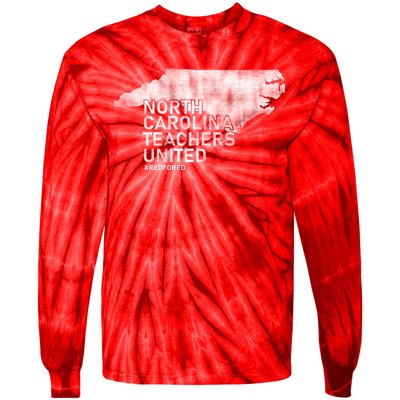 North Carolina Teachers United Red For Ed Tie-Dye Long Sleeve Shirt