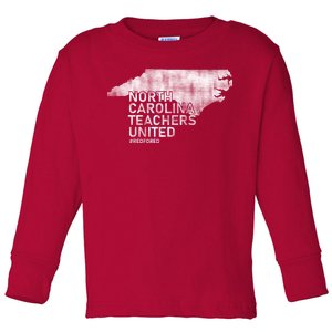 North Carolina Teachers United Red For Ed Toddler Long Sleeve Shirt