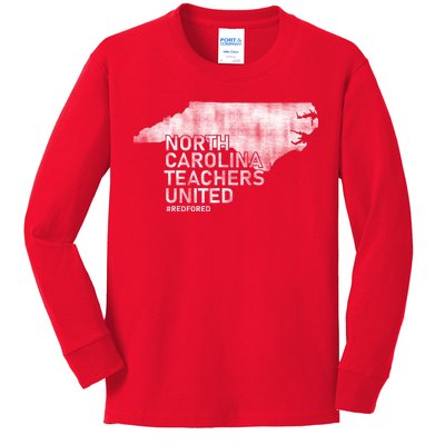 North Carolina Teachers United Red For Ed Kids Long Sleeve Shirt