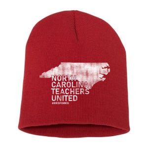 North Carolina Teachers United Red For Ed Short Acrylic Beanie