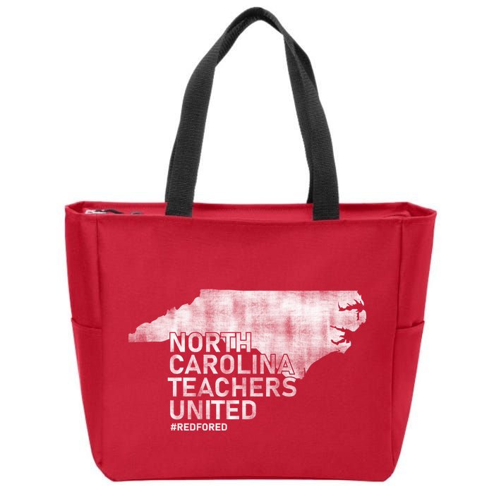 North Carolina Teachers United Red For Ed Zip Tote Bag