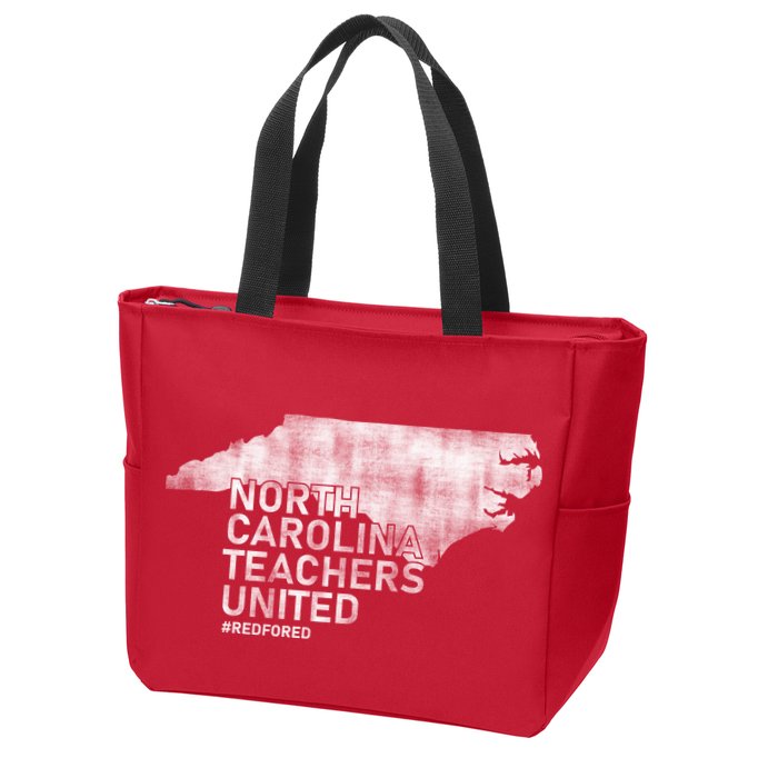 North Carolina Teachers United Red For Ed Zip Tote Bag
