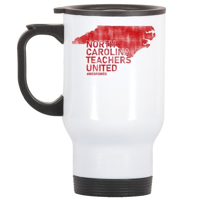 North Carolina Teachers United Red For Ed Stainless Steel Travel Mug