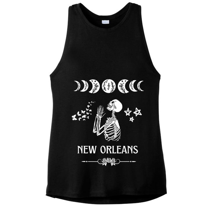New Orleans Spooky Goth Nola Louisiana Halloween Gothic Ladies PosiCharge Tri-Blend Wicking Tank