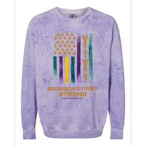 New Orleans Strong 2025 Bourbon Street Strong Colorblast Crewneck Sweatshirt