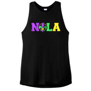 New Orleans Strong 2025 Nola Strong Support Fleur De Lis Ladies PosiCharge Tri-Blend Wicking Tank