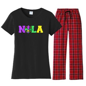 New Orleans Strong 2025 Nola Strong Support Fleur De Lis Women's Flannel Pajama Set