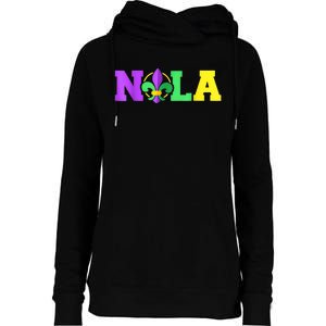 New Orleans Strong 2025 Nola Strong Support Fleur De Lis Womens Funnel Neck Pullover Hood