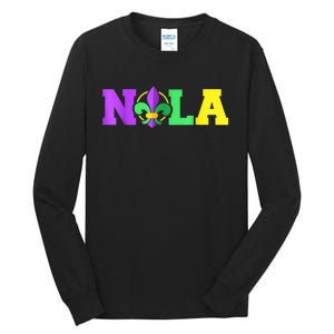 New Orleans Strong 2025 Nola Strong Support Fleur De Lis Tall Long Sleeve T-Shirt