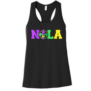 New Orleans Strong 2025 Nola Strong Support Fleur De Lis Women's Racerback Tank