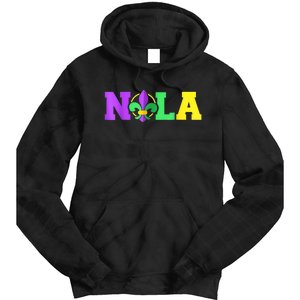 New Orleans Strong 2025 Nola Strong Support Fleur De Lis Tie Dye Hoodie