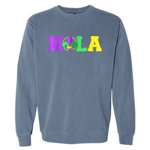 New Orleans Strong 2025 Nola Strong Support Fleur De Lis Garment-Dyed Sweatshirt