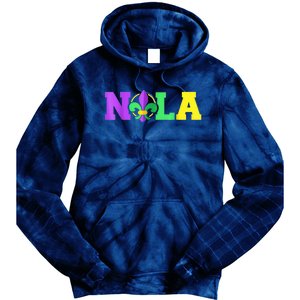 New Orleans Strong 2025 Nola Strong Support Fleur De Lis Tie Dye Hoodie