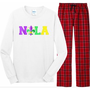 New Orleans Strong 2025 Nola Strong Support Fleur De Lis Long Sleeve Pajama Set