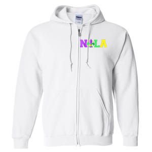 New Orleans Strong 2025 Nola Strong Support Fleur De Lis Full Zip Hoodie