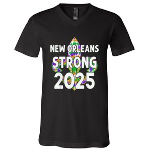 New Orleans Strong 2025 Nola Strong Tie Dye Style V-Neck T-Shirt